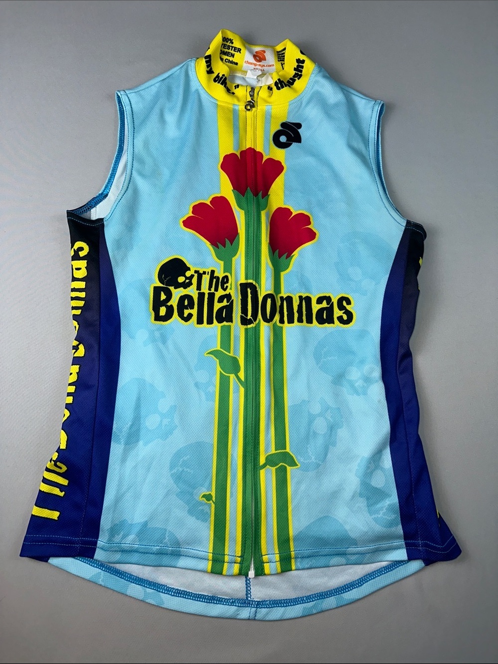 Bella Donnas Sleeveless Cycling Biking Jersey Womens Small Full Zip